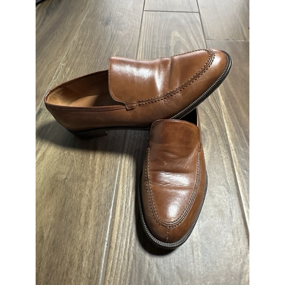 Bostonian Mens Brown Leather Loafer Shoes Made in Italy Size 9 W